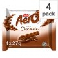 Tesco  Aero Milk Chocolate Multipack 4 X27g
