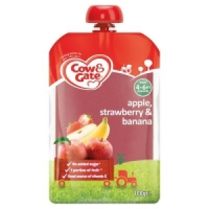 Cow & Gate Apple. Banana & Strawberry Fruit Pouch 4 - 6+ Mon