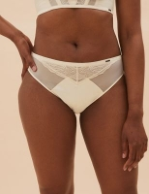Autograph Graphic Floral Lace High Leg Knickers