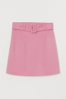 HM  Belted A-line skirt
