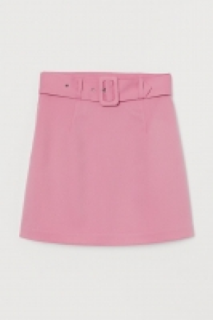 HM  Belted A-line skirt