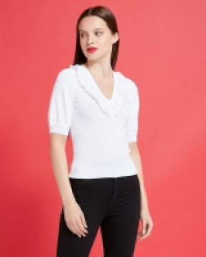 Savida V-Neck Collar Puff Sleeve Jumper 7.00 €