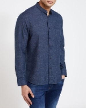 Dunnes Stores  Paul Galvin Navy Grindle Grandad Shirt