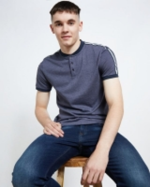 Dunnes Stores  Paul Galvin Navy Polo Stripe Shirt