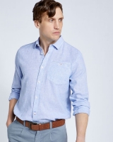 Dunnes Stores  Paul Costelloe Living Regular Fit Linen Blend Texture Shirt