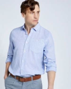 Paul Costelloe Living Regular Fit Linen Blend Texture Shirt