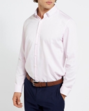 Dunnes Stores  Regular Fit Pink Luxury Collar Shirt