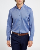 Dunnes Stores  Regular Fit Navy Luxury Collar Shirt