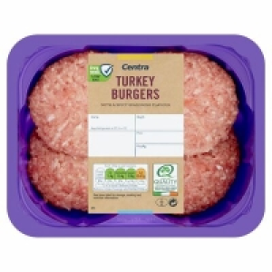 CENTRA FRESH IRISH TURKEY BURGERS 380G 10.00 €