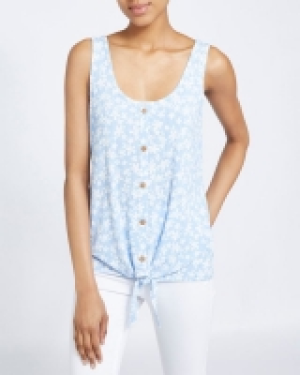 Printed Button Front Vest