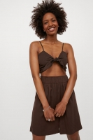 HM  Lyocell-mix tie-front crop top