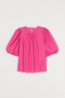 HM  Puff-sleeved cotton blouse