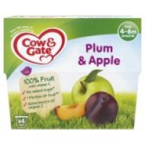 Cow & Gate 100% Fruit Pots Plum & Apple P From 4-6 Months Onwards