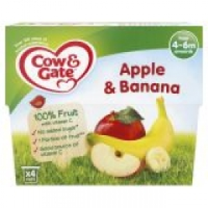 Cow & Gate 100% Fruit Pots Apple & Banana From 4-6 Months Onwards