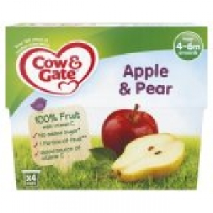 Cow & Gate 100% Fruit Pots Apple and Pear From 4-6 Months Onwards