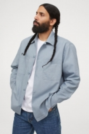 HM  Linen-blend shirt jacket
