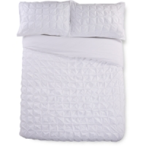 Aldi  White Pleat King Duvet Set