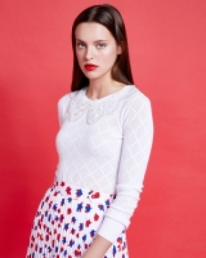 Dunnes Stores  Savida Lace Bow Collar Jumper