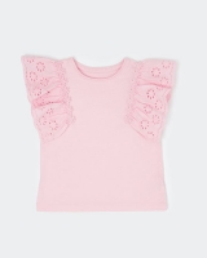 Dunnes Stores  Girls Broderie Frill Top (2-8 years)