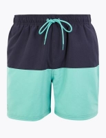 Marks and Spencer M&s Collection Quick Dry Colour Block Swim Shorts