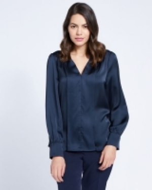 Dunnes Stores  Paul Costelloe Living Studio Navy V-Placket Top