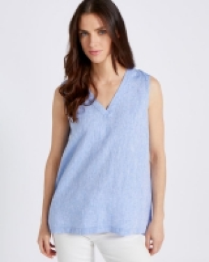 Dunnes Stores  Paul Costelloe Living Studio 100% Linen Light Blue Linen Ves
