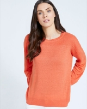 Dunnes Stores  Paul Costelloe Living Studio Orange Linen Crew Neck Jumper