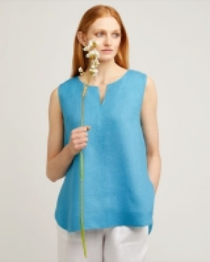 Carolyn Donnelly The Edit Sleeveless Slit Neck Linen Top 15.00 €