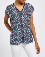 Dunnes Stores  Print V-Neck Jersey Top