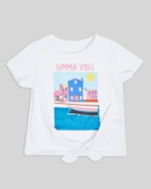 Dunnes Stores  Girls Sequin Knot T-Shirt (3-8 years)