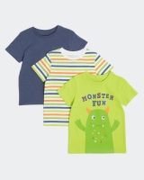 Dunnes Stores  Print T-Shirts - Pack Of 3 (6 months-4 years)