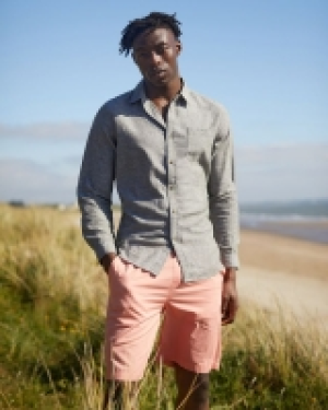 Dunnes Stores  Regular Fit Linen Blend Solid Long-Sleeved Shirt