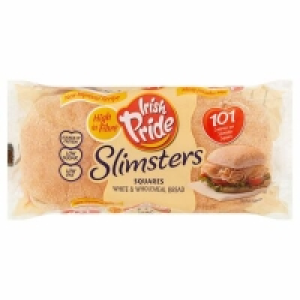 Irish Pride Slimsters White & Wholemeal Square Breads 4 Pack 1.00 €
