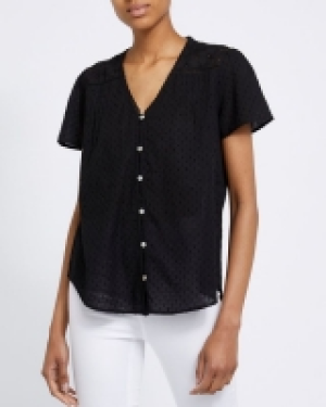 Button Front Broderie Top