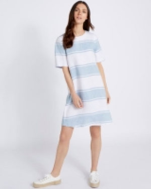 Paul Costelloe Living Studio 100% Linen Blue Stripe Linen Dr