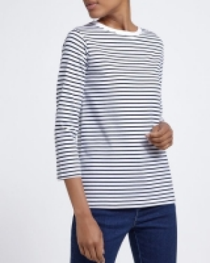 Stripe Stretch Long Sleeve Top
