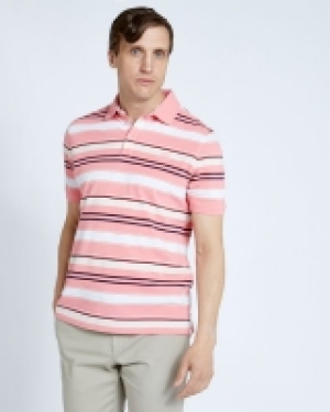 Paul Costelloe Living Pink Grindle Stripe Polo