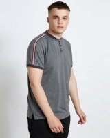 Dunnes Stores  Paul Galvin Grey Polo Stripe Sleeve Shirt