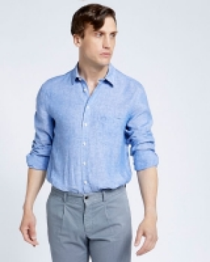 Dunnes Stores  Paul Costelloe Living Regular Fit Blue Long Sleeve 100% Line