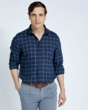 Paul Costelloe Living Regular Fit Navy Check Long Sleeve 100 15.00 €