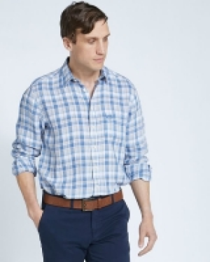 Dunnes Stores  Paul Costelloe Living Regular Fit Stone Check Long Sleeved 1