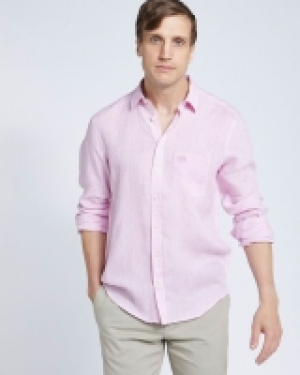 Dunnes Stores  Paul Costelloe Living Regular Fit Pink Long Sleeve 100% Line