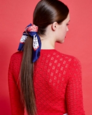 Savida Floral Print Tie Neck Scarf