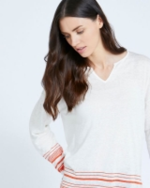 Paul Costelloe Living Studio 100% Linen Orange Knit Tunic