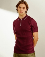 Dunnes Stores  Ribbed Zip Polo