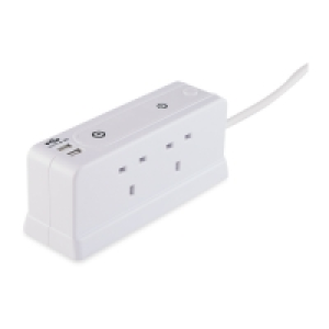White USB Surge Protect Power Block