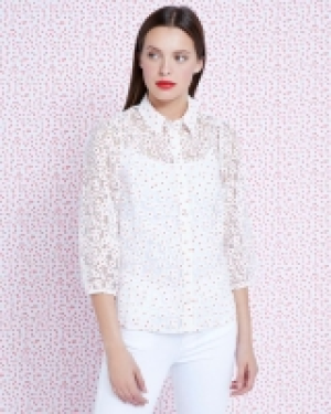 Dunnes Stores  Savida Daisy Pattern Burnout Blouse