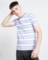 Dunnes Stores  Paul Galvin Purple Retro Stripe Tee Shirt