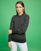 Dunnes Stores  Savida Check Sweatshirt With Pearls