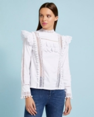 Dunnes Stores  Savida Pom Pom Blouse With Lace